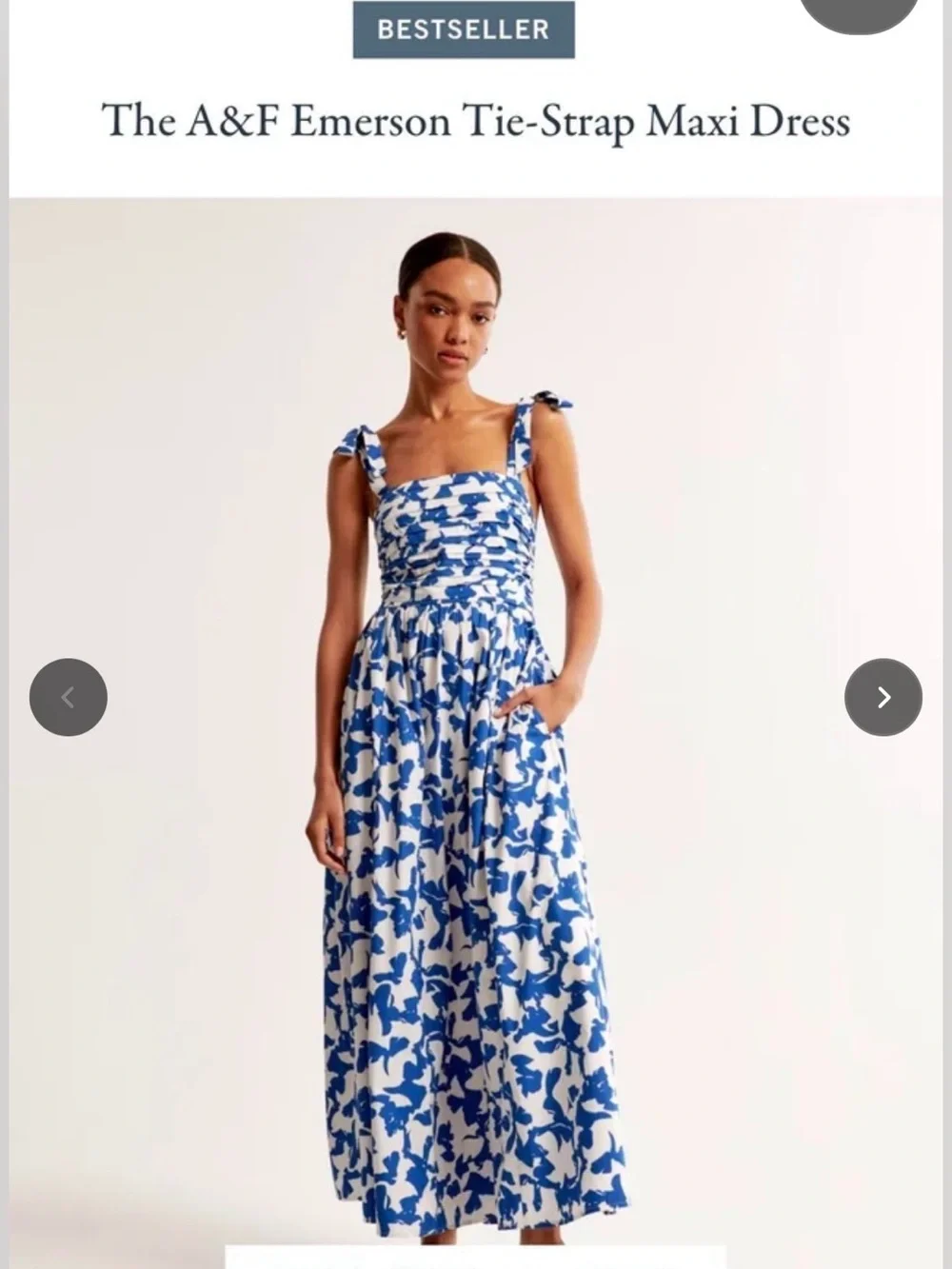 Abercrombie & Fitch Emerson Blue and White Floral Maxi Dress
